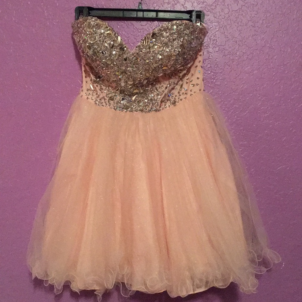 Mini Strapless Dress with rhinestones